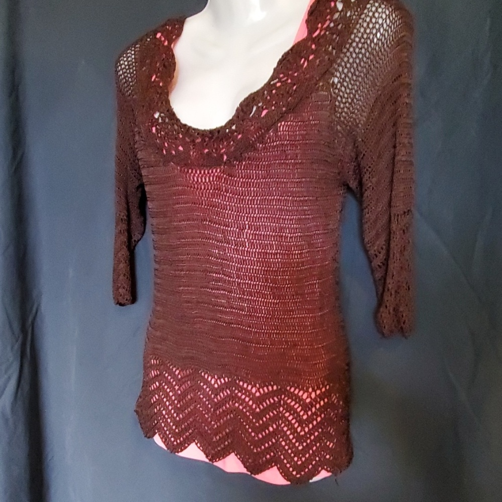 Brown knit sweater top